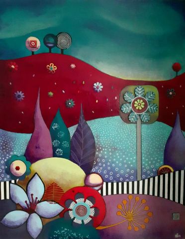 L'artiste Marie-Pierre JAN - un soir au jardin L'artiste Marie-Pierre JAN - un soir au jardin