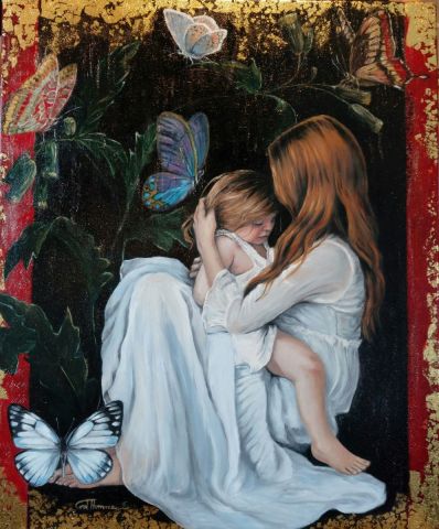 Amour maternel  - Peinture - Anne-Sophie CORD'HOMME