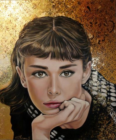 Audrey Hepburn  - Peinture - Anne-Sophie CORD'HOMME