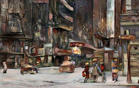 La Ville  - Peinture - Patrick COUVET