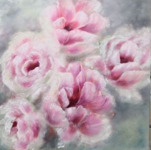 Peinture de MARTINE GREGOIRE: Pivoines roses