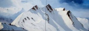 Peinture de jean pierre gouget: peinture Grand Mont Areches peinture montagne