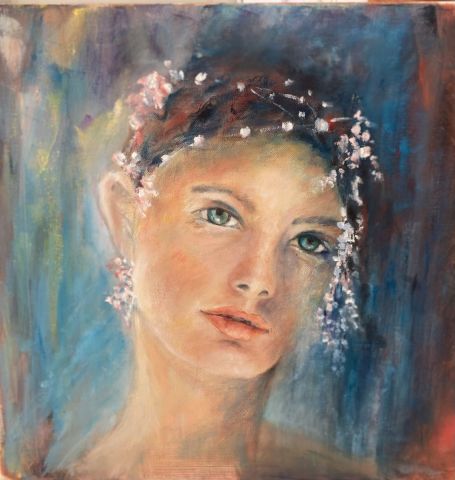 Peinture : Reveuse - janine chetivet Peinture : Reveuse - janine chetivet