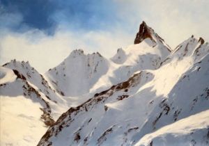 Peinture de jean pierre gouget: altitudes 4022 peinture montagne