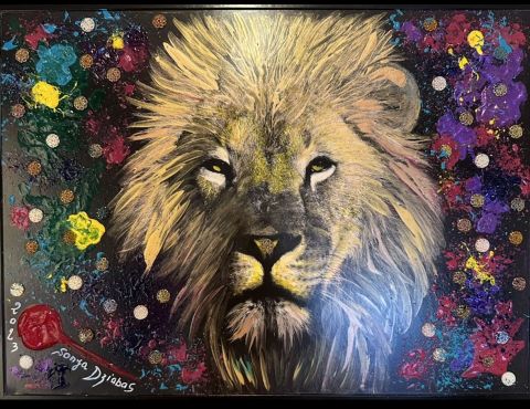 « The Victoria Lion » - Peinture - SONYA DZIABAS