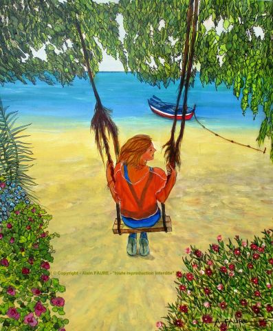 LA BALANCOIRE - Peinture - ALAIN FAURE LA BALANCOIRE - Peinture - ALAIN FAURE