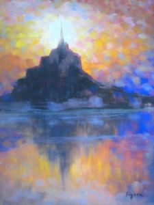 Voir cette oeuvre de Edwige FIGURA: Soir sur le Mont St Michel