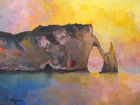 Soleil sur Etretat - Peinture - Edwige FIGURA