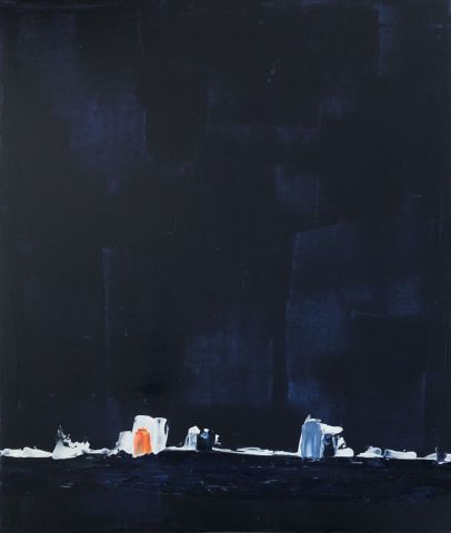 L'artiste valerie jouve - marine abstraite bleu de prusse L'artiste valerie jouve - marine abstraite bleu de prusse