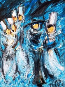 Peinture de Edwige lefevre: Dansons sous la pluie