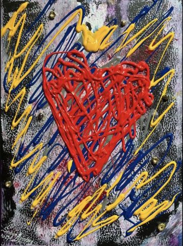 « SPIRIT HEART » - Peinture - SONYA DZIABAS