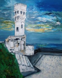 Peinture de marie jose Rodrigues: La tour de santa cruz 
