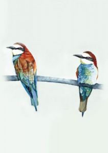 Peinture de Anna Jendrzejak: Couple d'oiseaux