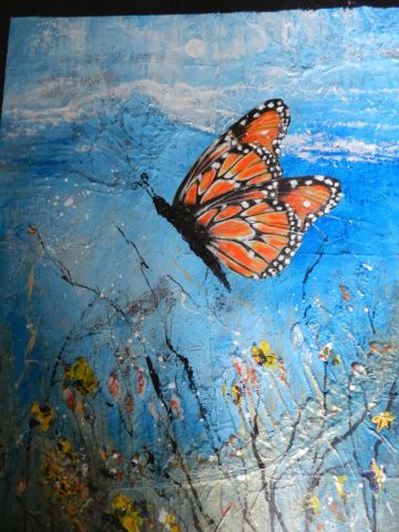 Papillon s'envole - Peinture - Jarymo