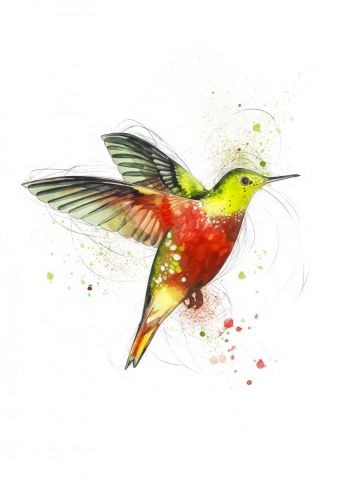 Colibri - Peinture - Anna Jendrzejak