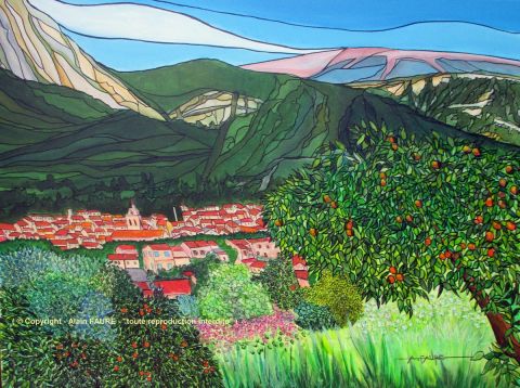 BUIS LES BARONNIES - Peinture - ALAIN FAURE BUIS LES BARONNIES - Peinture - ALAIN FAURE
