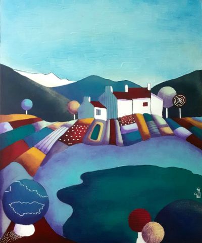 L'étang - Peinture - Marie-Pierre JAN L'étang - Peinture - Marie-Pierre JAN