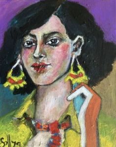 Peinture de soffya: Ludmila et ses boucles papillons