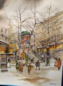 Peinture de EBOREL: Vie parisienne 