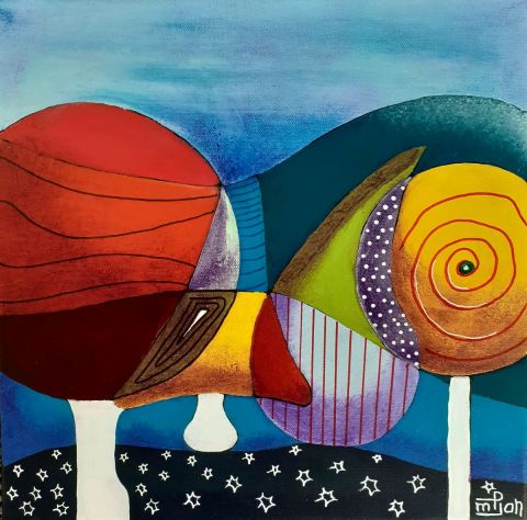 L'artiste Marie-Pierre JAN - Arbre 30X30 1 L'artiste Marie-Pierre JAN - Arbre 30X30 1