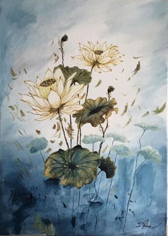 Lotus - Peinture - Josette Duboz