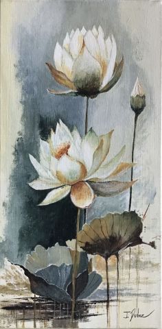 White Lotus - Peinture - Josette Duboz