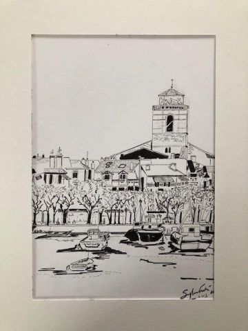 Le port de Saint Jean de Luz - Dessin - COMETE