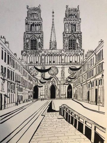 La Cathedrale Sainte-Croix d'Orleans - Dessin - COMETE