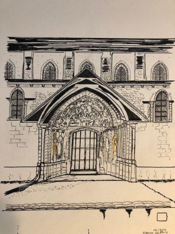 Portail de l'abbaye de Fleury - Dessin - COMETE