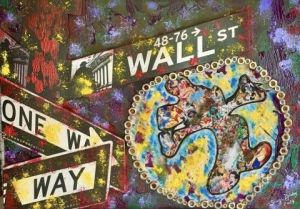 Peinture de SONYA DZIABAS: «THE  MICKEY OF WALL STREET »