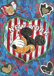 Peinture de SONYA DZIABAS: « MICKEY IN NEW YORK »