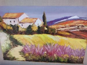 Peinture de Lifa: Mas provençal lavande sauge