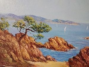 Peinture de Lifa: Rocher bord de mer