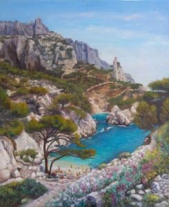 Voir cette oeuvre de Pascale HARNISCH: La calanque de Sugiton