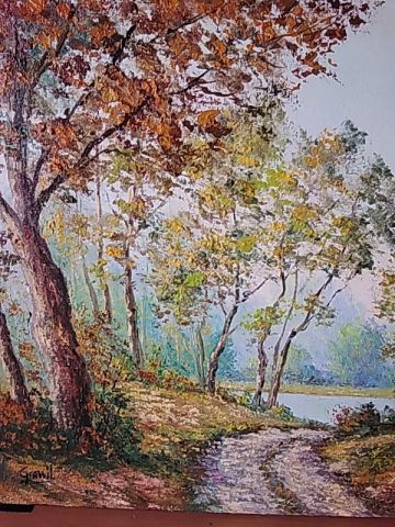 Chemin vers l etang - Peinture - Lifa