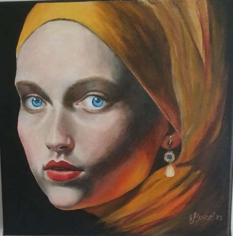 Version de jeune fille à la perle - Peinture - EBOREL Version de jeune fille à la perle - Peinture - EBOREL