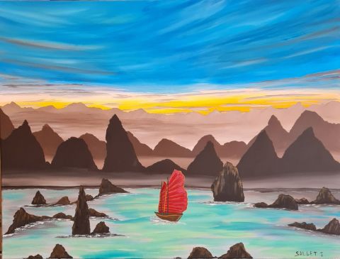 LA BAIE D'HALONG - Peinture - isabelle sallet payen