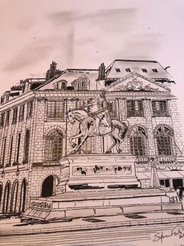 Place du Martroi - Dessin - COMETE