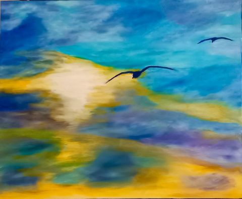 VOL ENTRE CIEL ET EAU - Peinture - LUCIE2