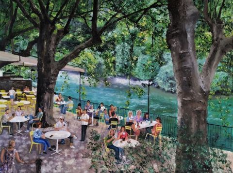 L'artiste Pascale HARNISCH - Pause fraîcheur à Fontaine