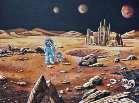 holiday on mars - Peinture - Bertrand  Guarini 