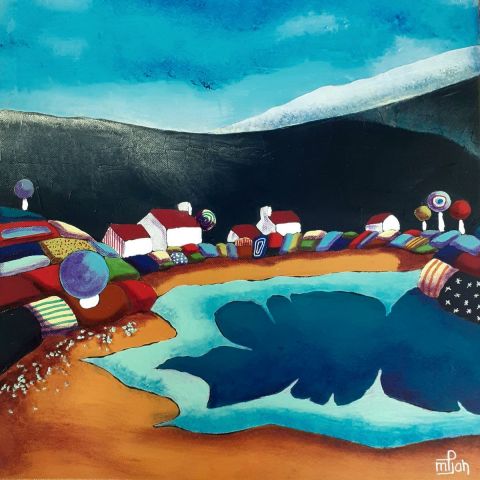 Le lac - Peinture - Marie-Pierre JAN Le lac - Peinture - Marie-Pierre JAN