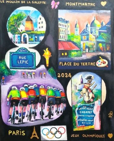 L'artiste Monique RENAULT - MONTMARTRE A L'HEURE OLYMPIQUE