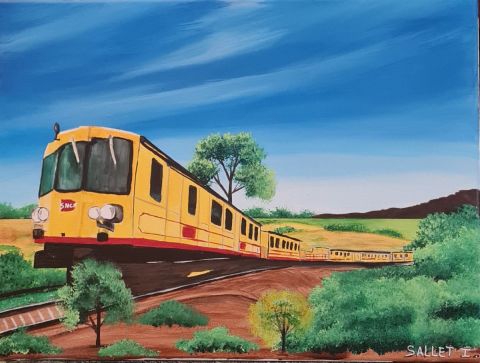 LE TRAIN JAUNE - Peinture - isabelle sallet payen