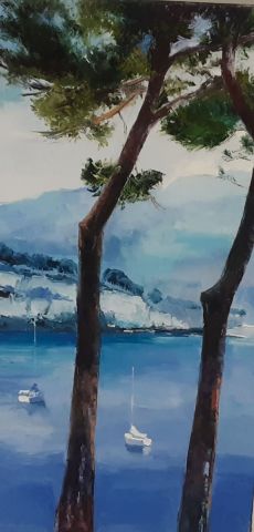 Les deux pins à Cassis - Peinture - Veronique LANCIEN