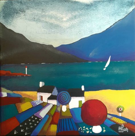 L'artiste Marie-Pierre JAN - Vue sur le lac 30X30