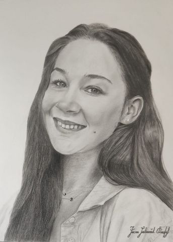 Portrait de ma fille Eva - Dessin - Jean Kirsch