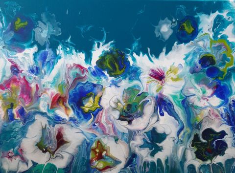 Aquatic flowers - Peinture - Claud 