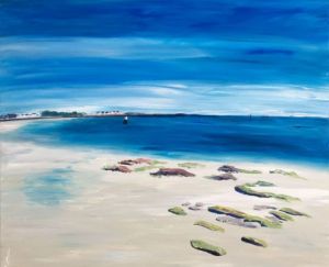 Peinture de valerie jouve: quiberon, la grande plage