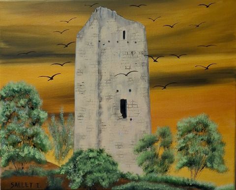 LA TOUR DE MONTADY - Peinture - isabelle sallet payen